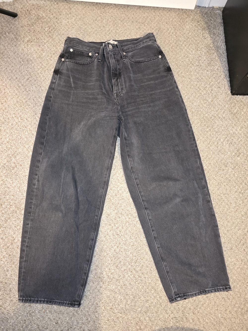Madewell Women's Black Wash Balloon Barrel Leg Jeans Size 27
